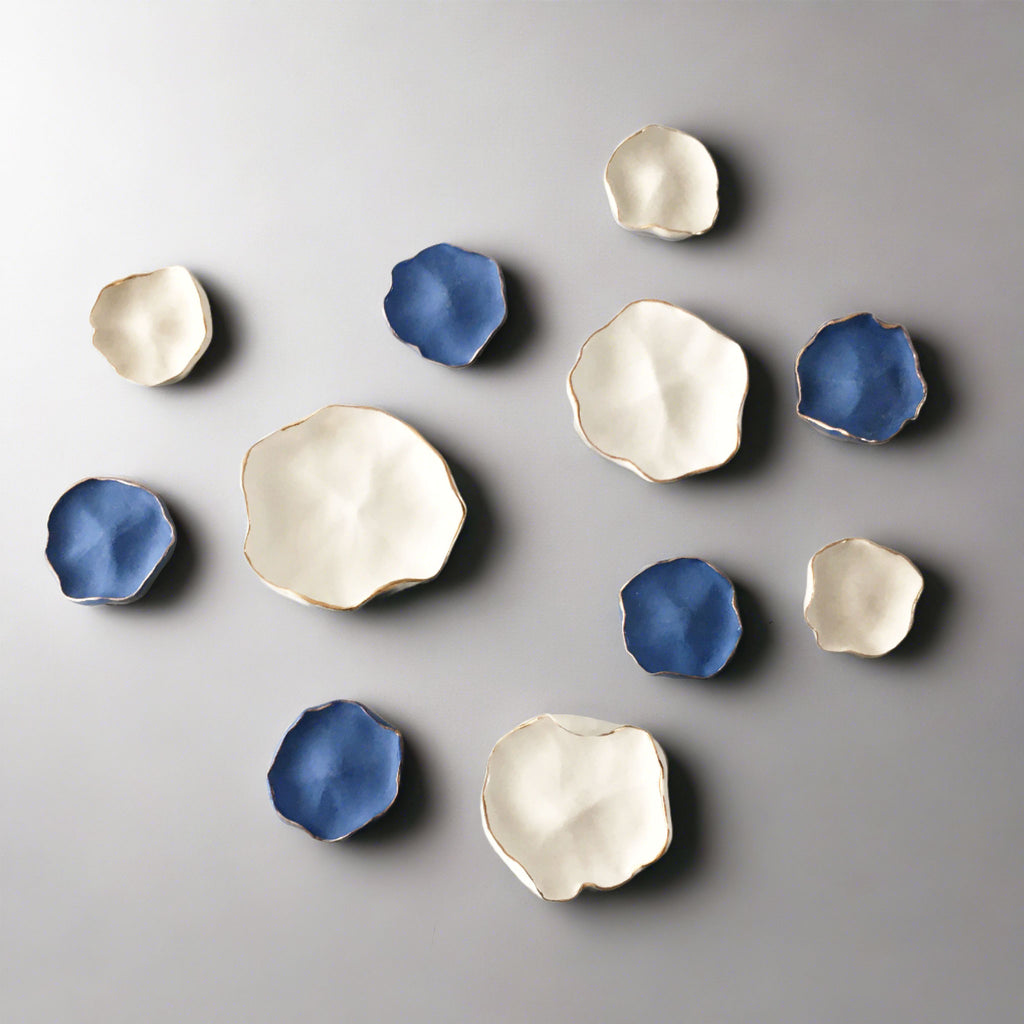 White  Blue  Ceramic Wall Art Maap Studio