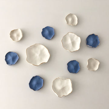 White  Blue  Ceramic Wall Art Maap Studio