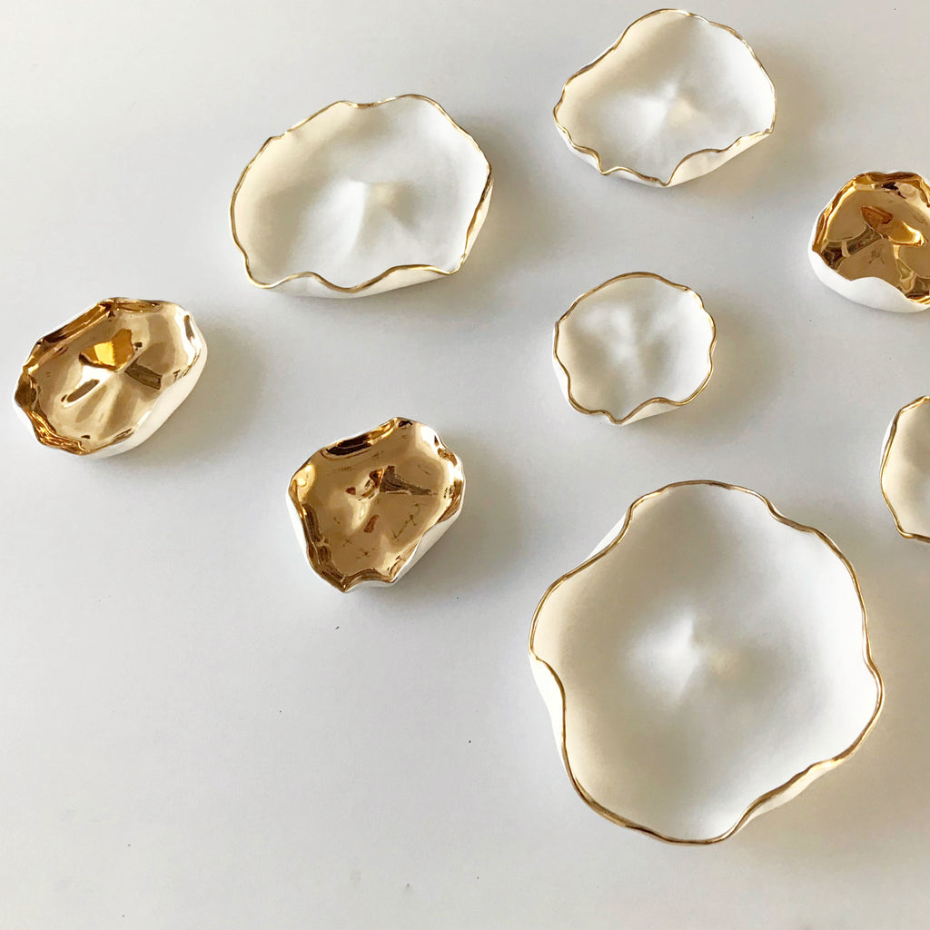 White Gold Ceramic Wall Art