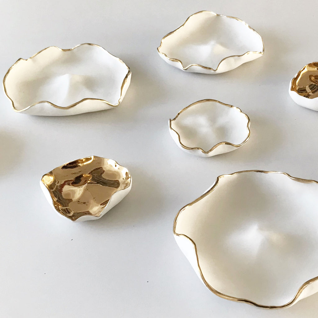 White Gold Ceramic Wall Art