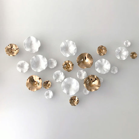 White and Gold Ceramic Wall Art