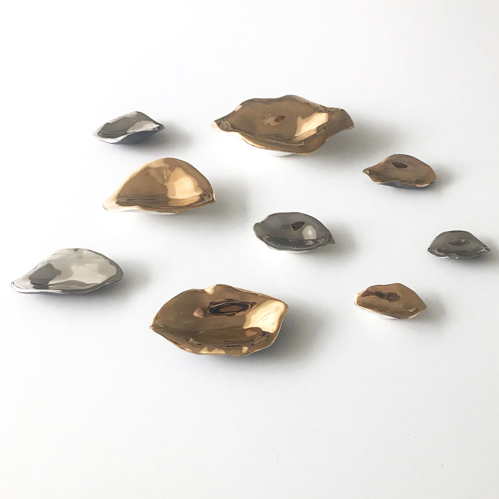 White  Gold Ceramic Wall Art Maap Studio