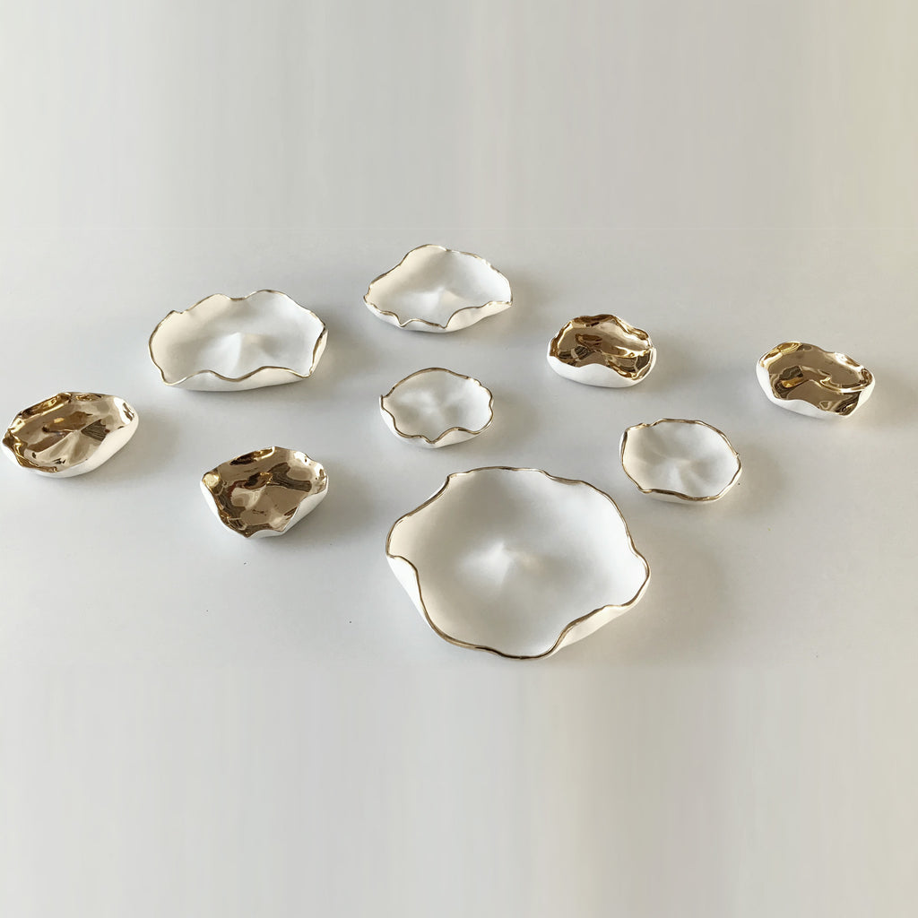 White Gold Ceramic Wall Art