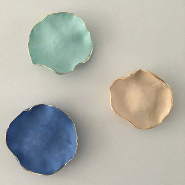 Porcelain Flower Ceramic Wall Art, Set Of Three Ceramic Wall Hanging Plates 