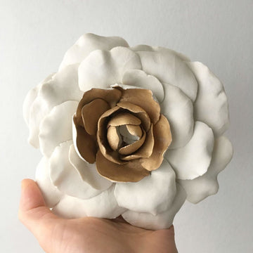 White and Gold Ceramic Wall Art